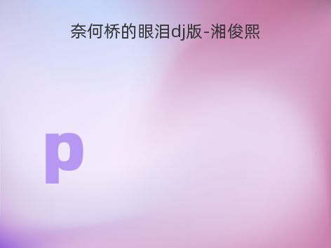 奈何桥的眼泪dj版-湘俊熙