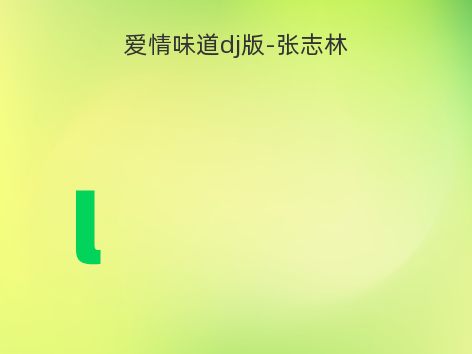 爱情味道dj版-张志林