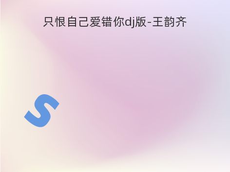 只恨自己爱错你dj版-王韵齐