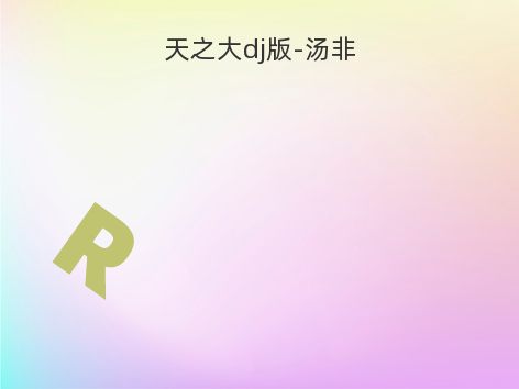 天之大dj版-汤非