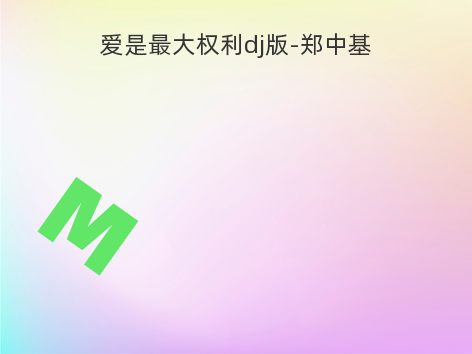 爱是最大权利dj版-郑中基