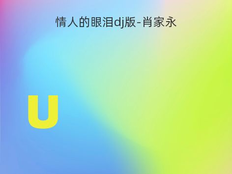 情人的眼泪dj版-肖家永