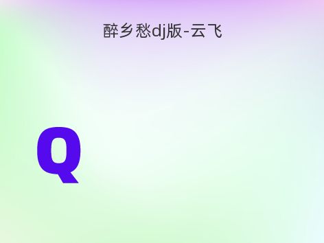 醉乡愁dj版-云飞