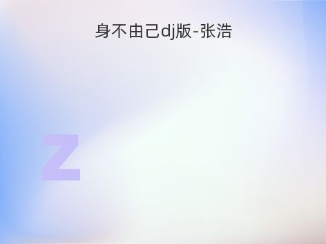 身不由己dj版-张浩