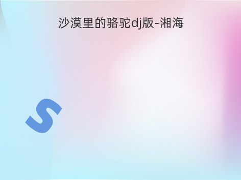 沙漠里的骆驼dj版-湘海