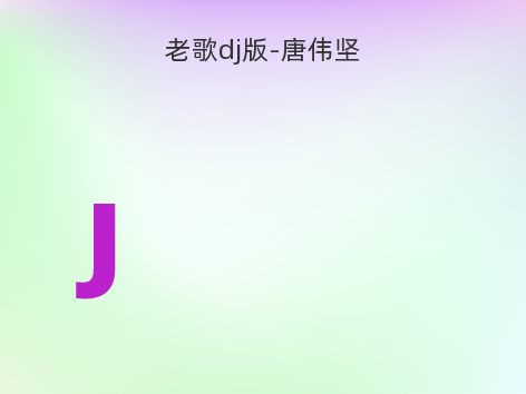 老歌dj版-唐伟坚