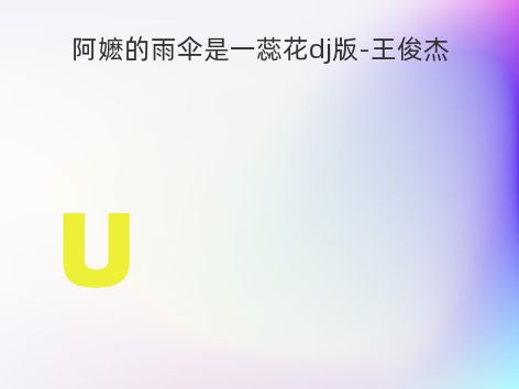 阿嬷的雨伞是一蕊花dj版-王俊杰
