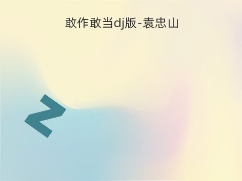敢作敢当dj版-袁忠山