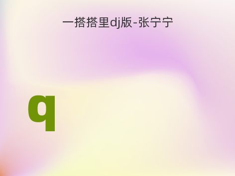 一搭搭里dj版-张宁宁