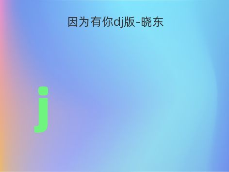 因为有你dj版-晓东