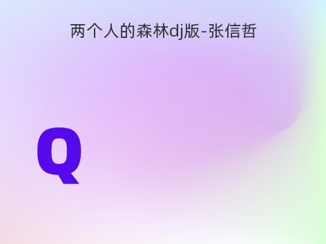两个人的森林dj版-张信哲
