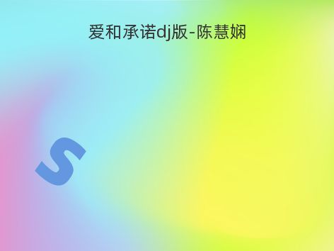 爱和承诺dj版-陈慧娴