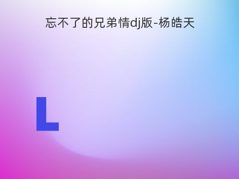 忘不了的兄弟情dj版-杨皓天