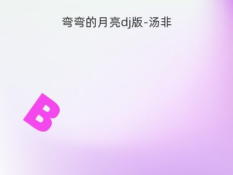 弯弯的月亮dj版-汤非