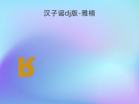 汉子谣dj版-雅楠