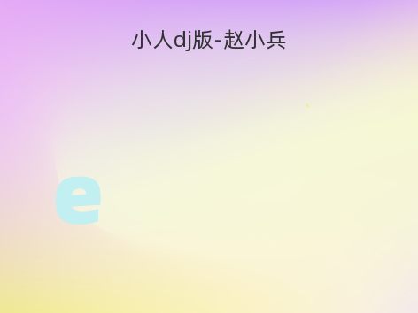 小人dj版-赵小兵