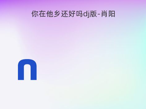 你在他乡还好吗dj版-肖阳