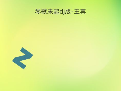 琴歌未起dj版-王喜