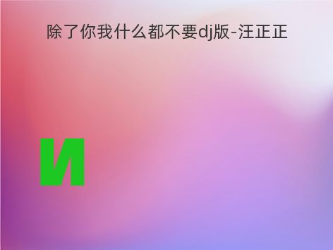 除了你我什么都不要dj版-汪正正