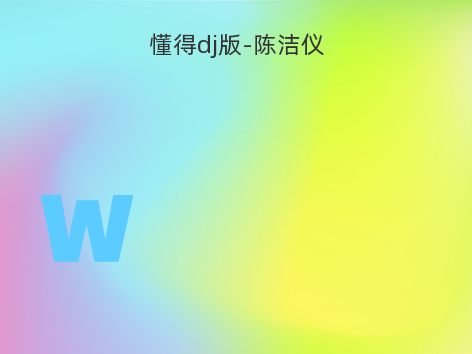 懂得dj版-陈洁仪