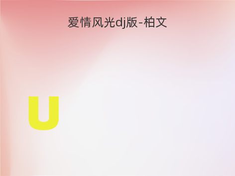爱情风光dj版-柏文