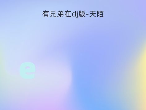 有兄弟在dj版-天陌