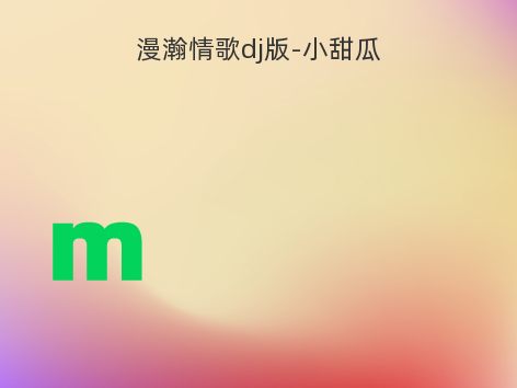漫瀚情歌dj版-小甜瓜
