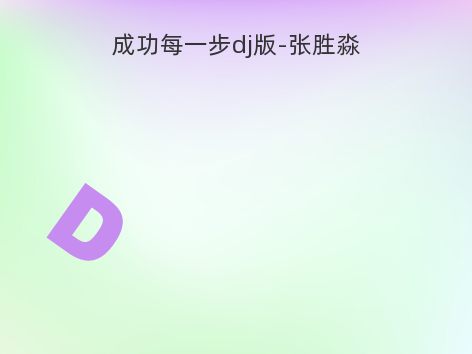 成功每一步dj版-张胜淼