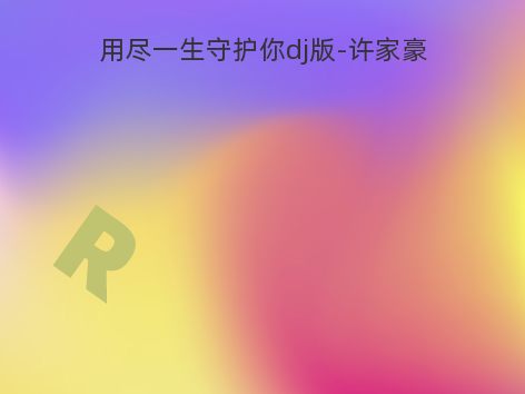 用尽一生守护你dj版-许家豪