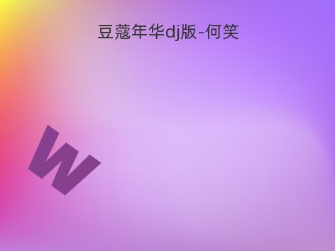 豆蔻年华dj版-何笑