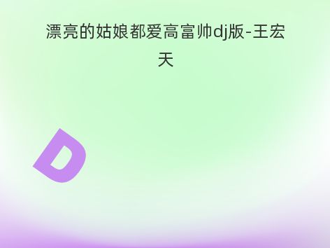漂亮的姑娘都爱高富帅dj版-王宏天