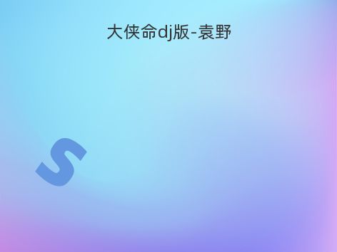 大侠命dj版-袁野
