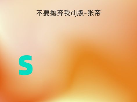 不要抛弃我dj版-张帝