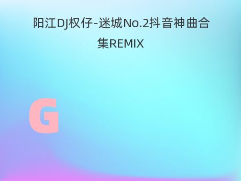 阳江DJ权仔-迷城No.2抖音神曲合集REMIX