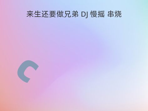 来生还要做兄弟 DJ 慢摇 串烧