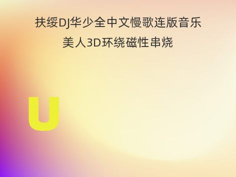 扶绥DJ华少全中文慢歌连版音乐美人3D环绕磁性串烧