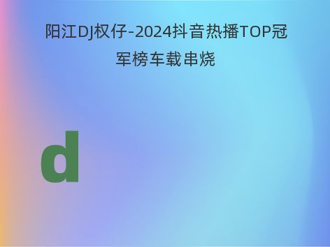 阳江DJ权仔-2024抖音热播TOP冠军榜车载串烧