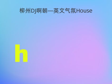 柳州DJ啊朝—英文气氛House