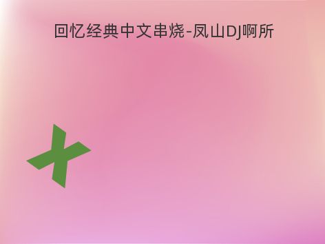 回忆经典中文串烧-凤山DJ啊所